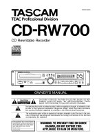 Tascam CD-RW-700 - Owners Manual